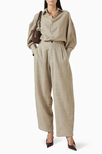 Georgia Detachable Scarf Top in Wool