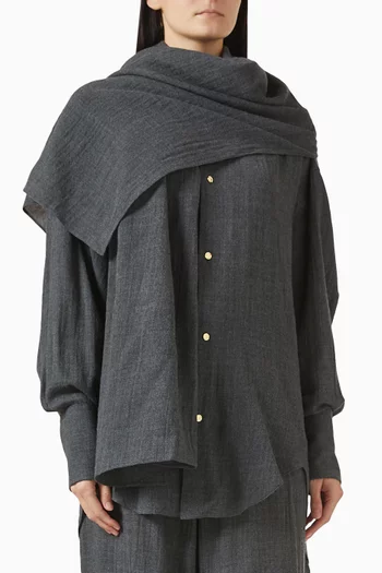 Georgia Detachable Scarf Top in Wool