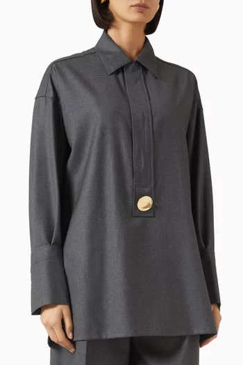 Noel Tailored Polo Shirt in Wool