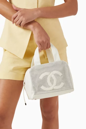 Bowler Bag in Perforated Caviar Leather