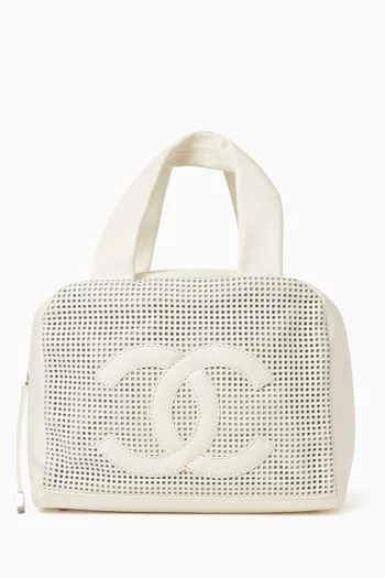 Bowler Bag in Perforated Caviar Leather