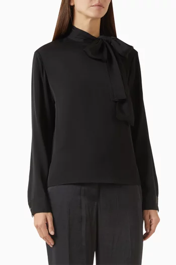 Tie-neck Blouse in Silk Georgette