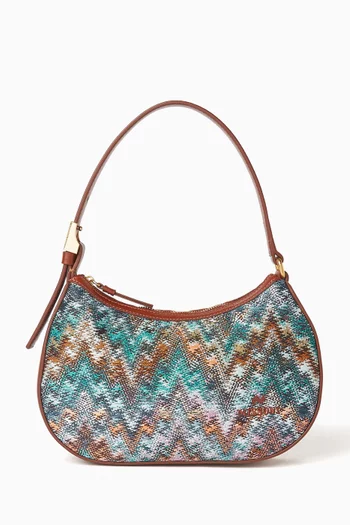 Mini Zigzag Hobo Bag in Lurex-knit