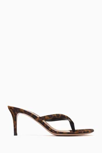 Calypso 70 Sandals in Leopard-print Suede