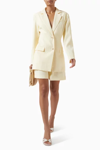Winter Suit Boxy Blazer & Shorts Set