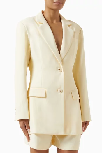 Winter Suit Boxy Blazer & Shorts Set