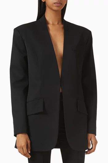 Boxy Blazer in Wool Gabardine