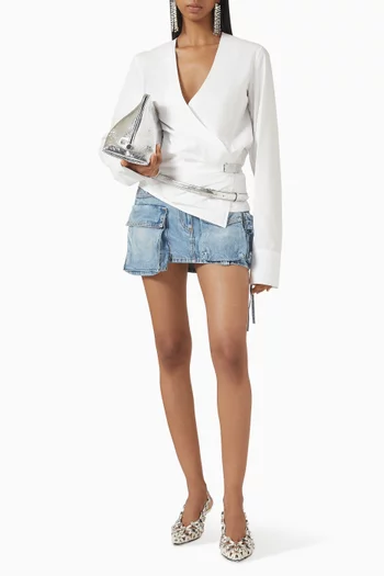 Wrap Blouse in Cotton Poplin