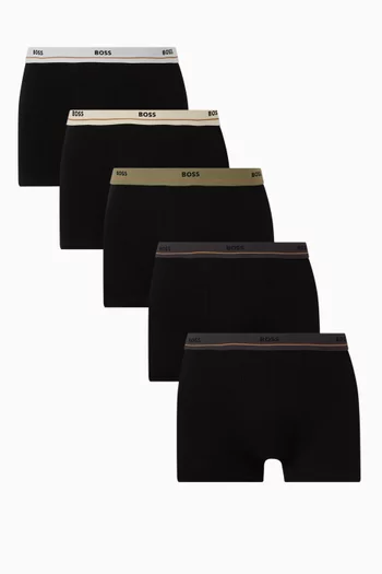 Logo Trunks in Stretch-cotton, Set of 5