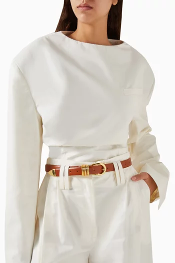 Hollyhock Belt in Calfskin