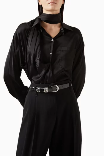 حزام هوليهوك جلد عجل بنقشة جلد التمساح