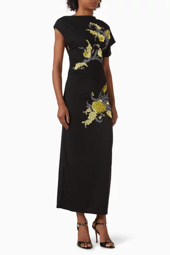 Floral-embellished Maxi Dress