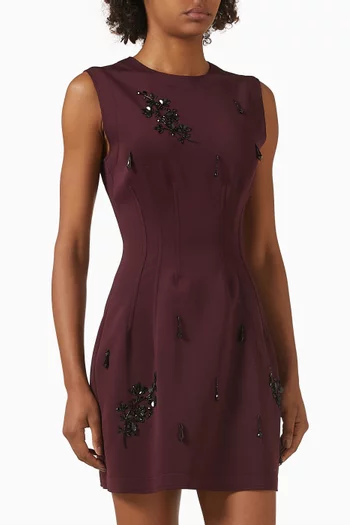 Embellished A-line Mini Dress