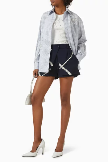 Pearl Embellished Mini Skort