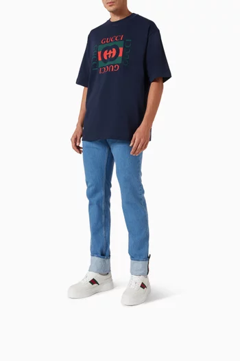 GG Supreme Low-top Sneakers in Leather