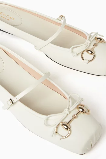 Horsebit Ballet Flats in Leather