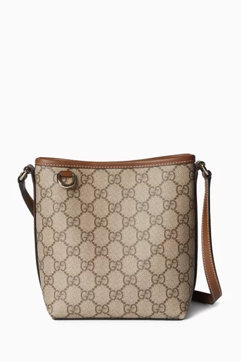Nano Emblem Bucket Bag in GG Monogram Coated Fabric