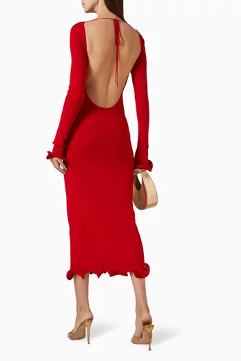 Ruffle Hem Midi Dress