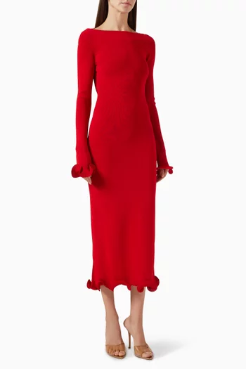 Ruffle Hem Midi Dress