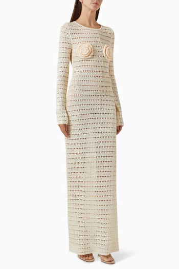 فستان مزين بورود كروشيه