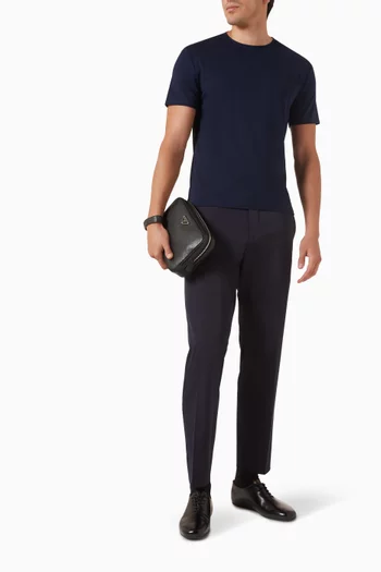 Logo-embroidered T-shirt in Stretch Cotton