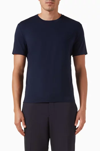 Logo-embroidered T-shirt in Stretch Cotton
