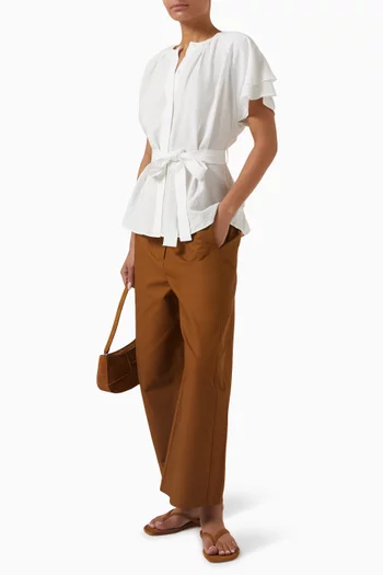 Layered Belted Top in Viscose-blend