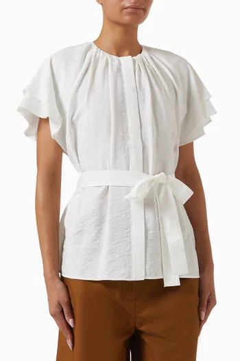 Layered Belted Top in Viscose-blend