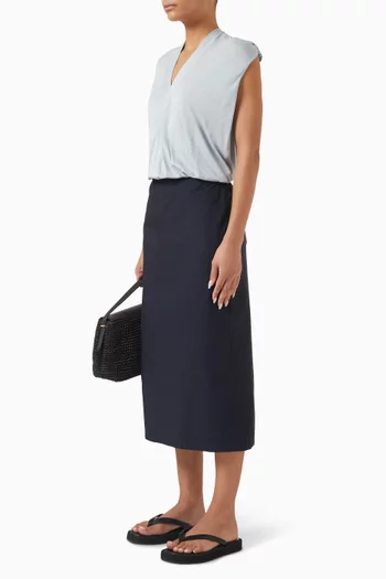 Draped V-neck Top in Tencel
