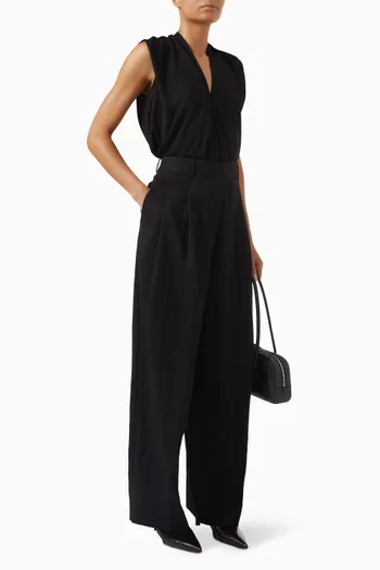 Draped V-neck Top in Tencel