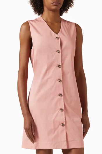 Buttoned Mini Dress in Pima Cotton