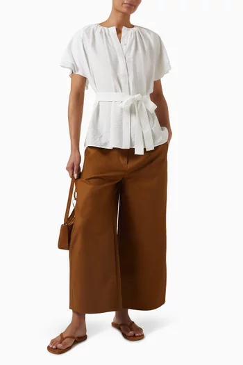 Barrel-fit Pants in Cotton