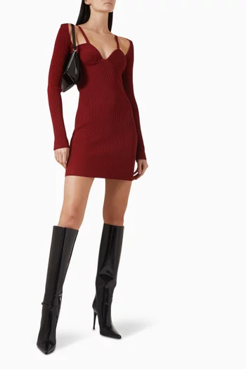 Rib-knit Mini Dress
