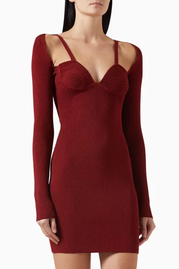 Rib-knit Mini Dress