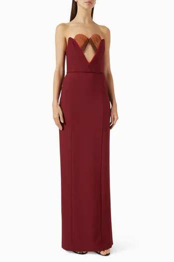 Heart-cut Maxi Dress in Viscose Blend