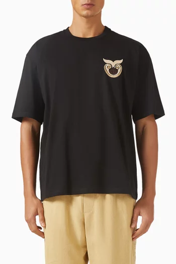 تي شيرت بتطريز صدفة قطن