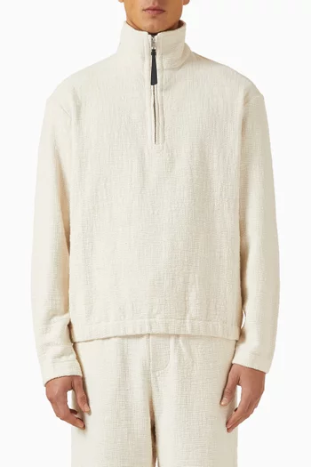 Textured Sweatshirt in Cotton