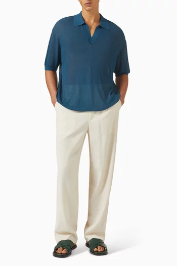 Textured Polo Shirt in Fine Knit