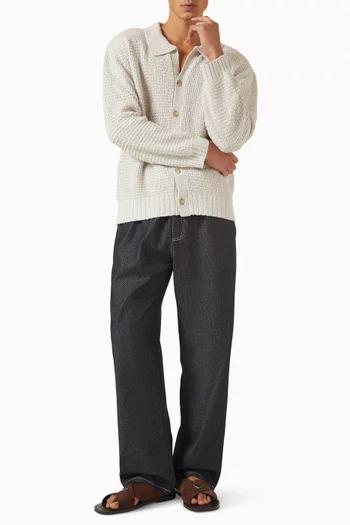 Textured Cardigan in Cotton Knit