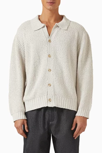 Textured Cardigan in Cotton Knit