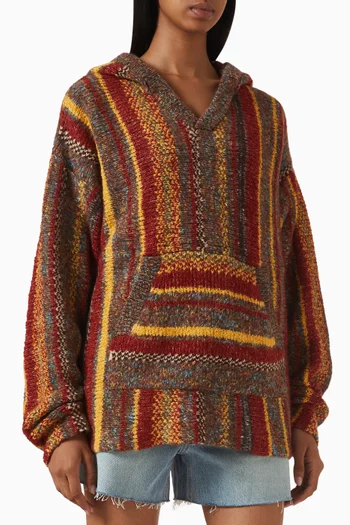 Striped Baja Hoodie in Knit