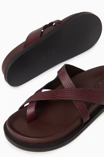 Claude Sandals in Lizard-embossed Leather