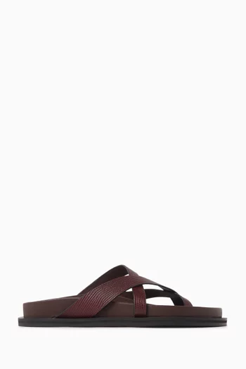 Claude Sandals in Lizard-embossed Leather