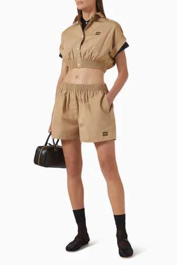 Logo Shorts in Cotton Poplin