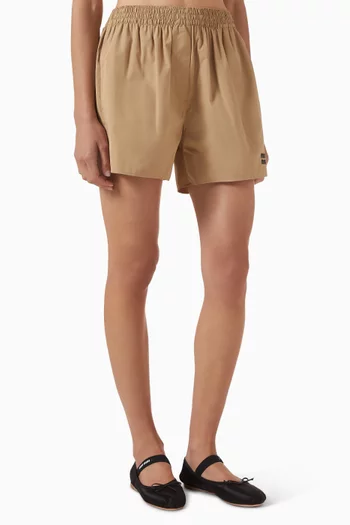 Logo Shorts in Cotton Poplin