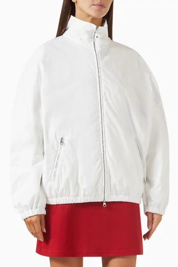Embroidered Bomber Jacket in Cotton Blend