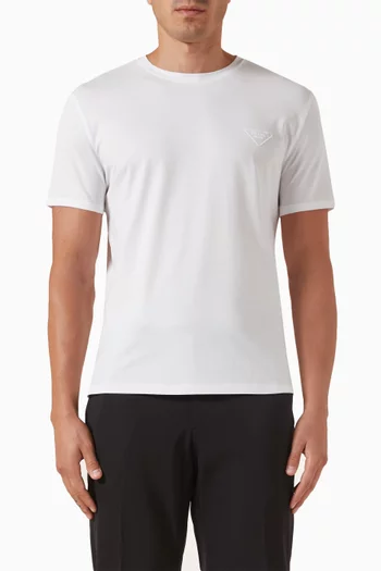 Logo-embroidered T-shirt in Stretch Cotton