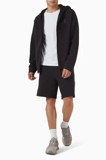 كنزة بغطاء رأس فوكاس تك بسحّاب مزيج قطن