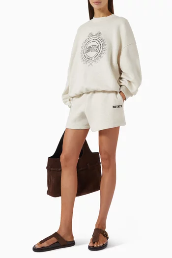 Embroidered Sweat Shorts in Organic Cotton