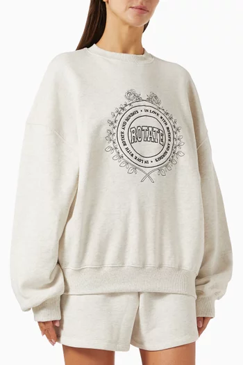 Embroidered Sweatshirt in Organic Cotton